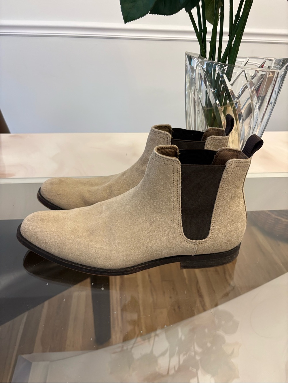 Aldo Men’s Chelsea Boots, PreOwned, No Box, Suede Leather Low Cut Boots, Sz 11